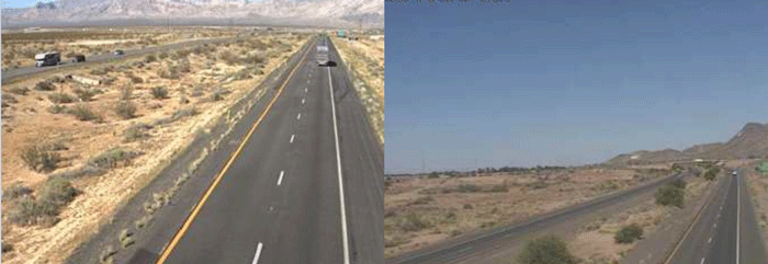 Two images of AZ511 traffic camera livestreams