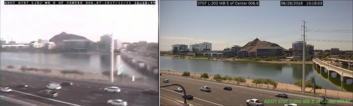 Two images of ADOT camera views