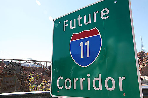 Highway sign saying Future Interstate 11 Corridor