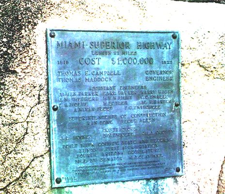 Image of Miami-Superior Highway plaque