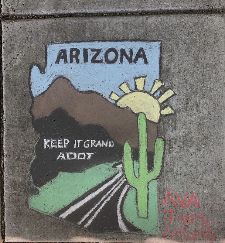 Arizona Highways logo drawn in chalk