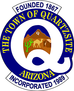 Town of Quartzsite, Arizona logo with a circular seal and the words ‘Quartzsite Arizona.