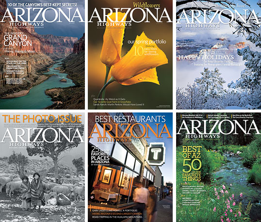Arizona Highways Magazine six covers