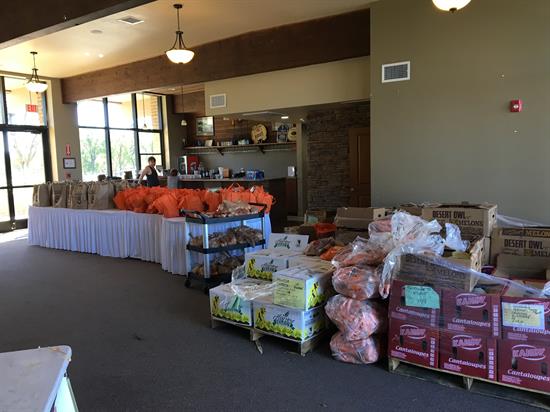 Items in bags on table ready to be donated