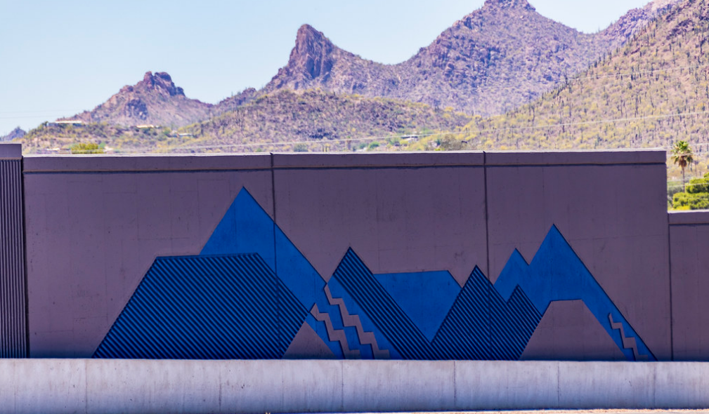 Mountain wall art at I-19 and Ajo Way