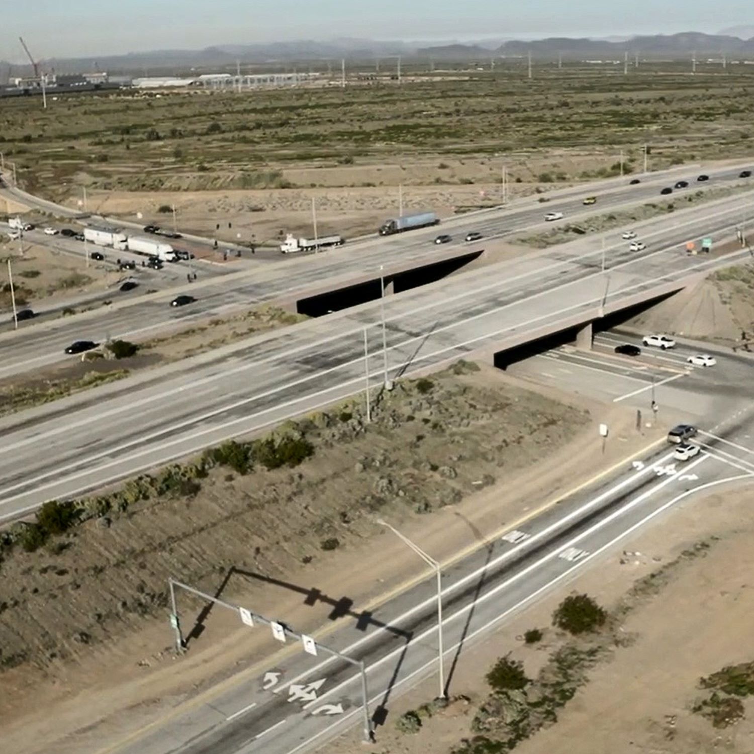 Aerial view of I-17 interchange with Loop 303 in north Phoenix