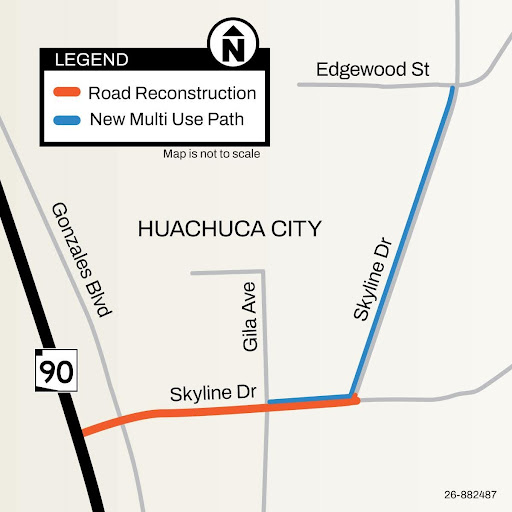 Project area map for Skyline Drive and Edgewood Street improvements
