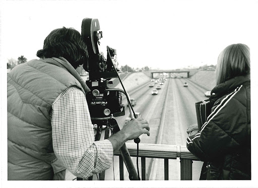 Crew filming at Black Canyon Freeway