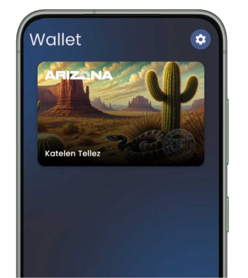 Arizona Wallet mobile ID example on smartphone
