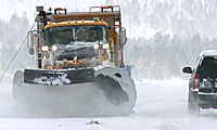 Snowplow on the road