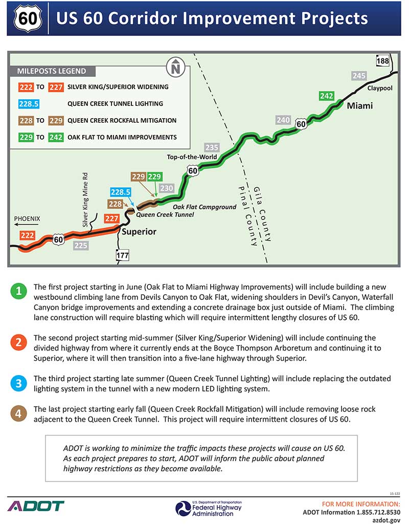 US 60 map and project flyer
