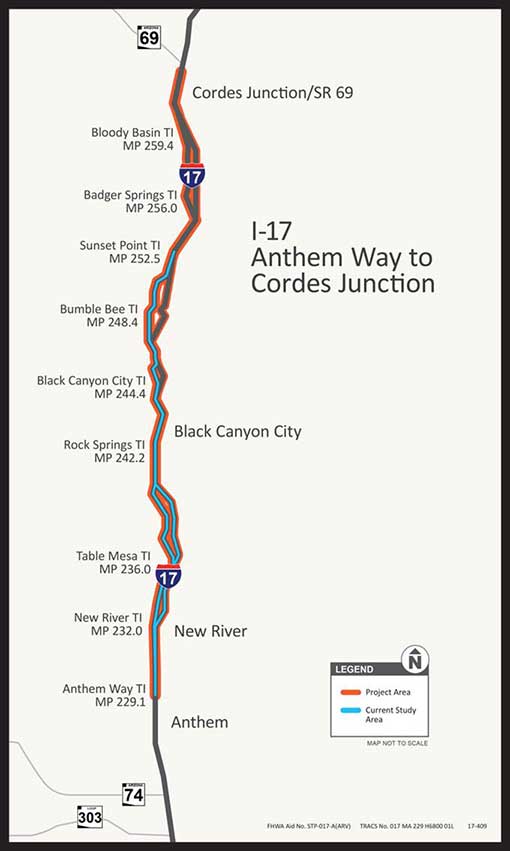 Map I-17 Anthem Way to Cordes Junction