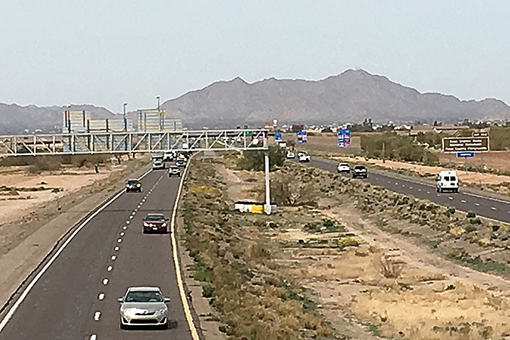 Earley Road view with mountain in background