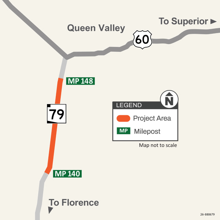 Project Map State Route 79 Passing Lane Project: Milepost 140 to 148