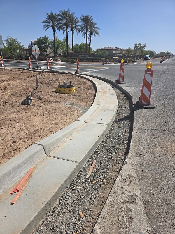 Under-construction intersection photo of project Centennial Boulevard and Pinal Avenue (SR 387) Intersection Improvements
