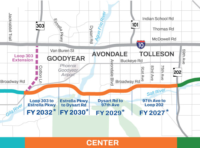 Map showing the alignment of the center segment of SR 30