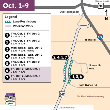 SR 347 detours map Oct.1-9
