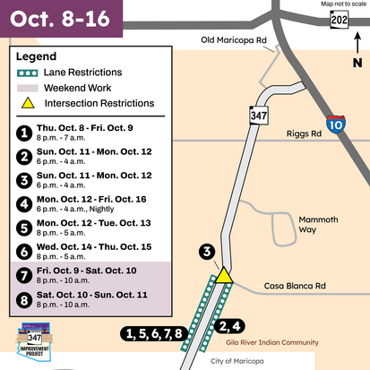 SR 347 detours map Oct.8-16