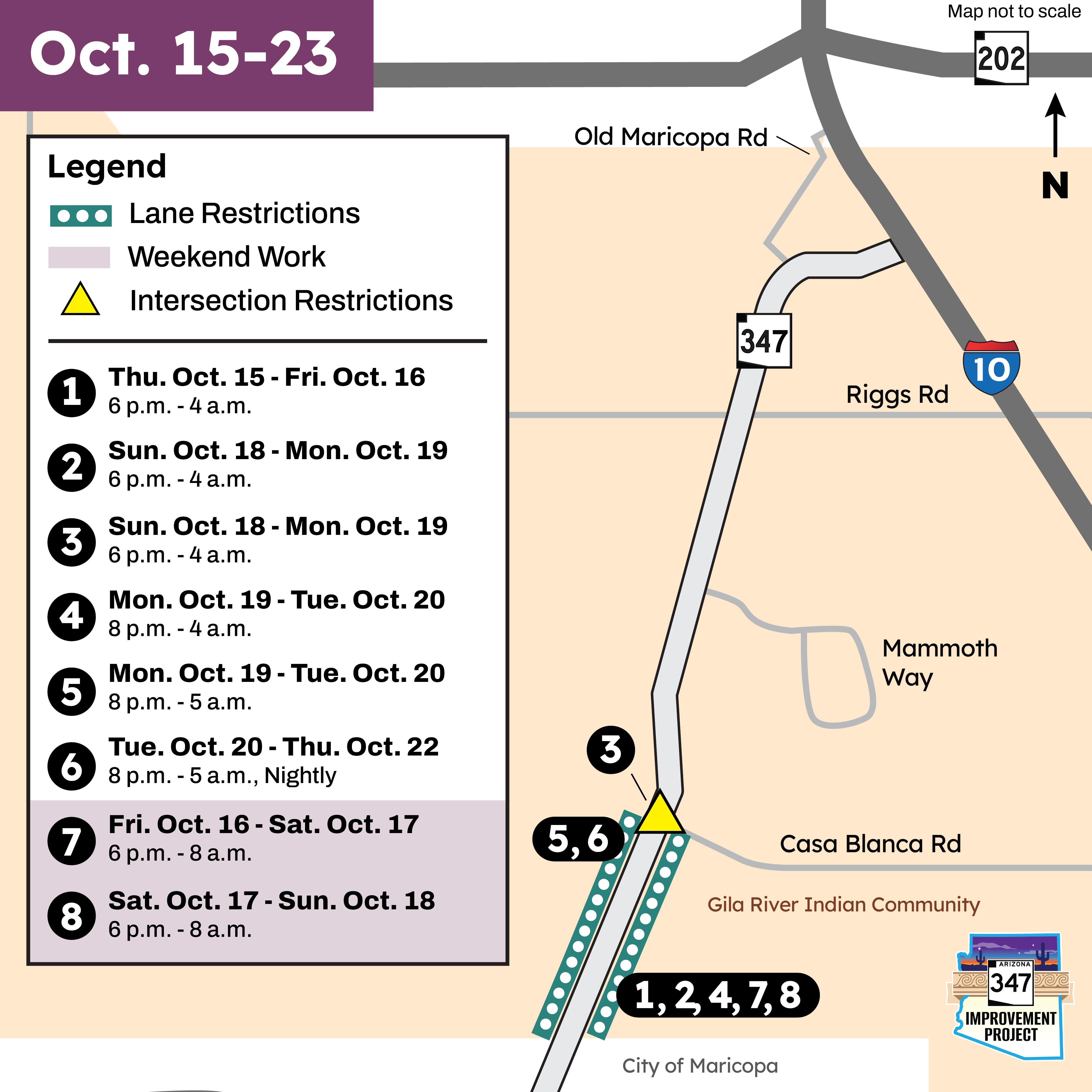 SR 347 Detours Map Oct. 15-23