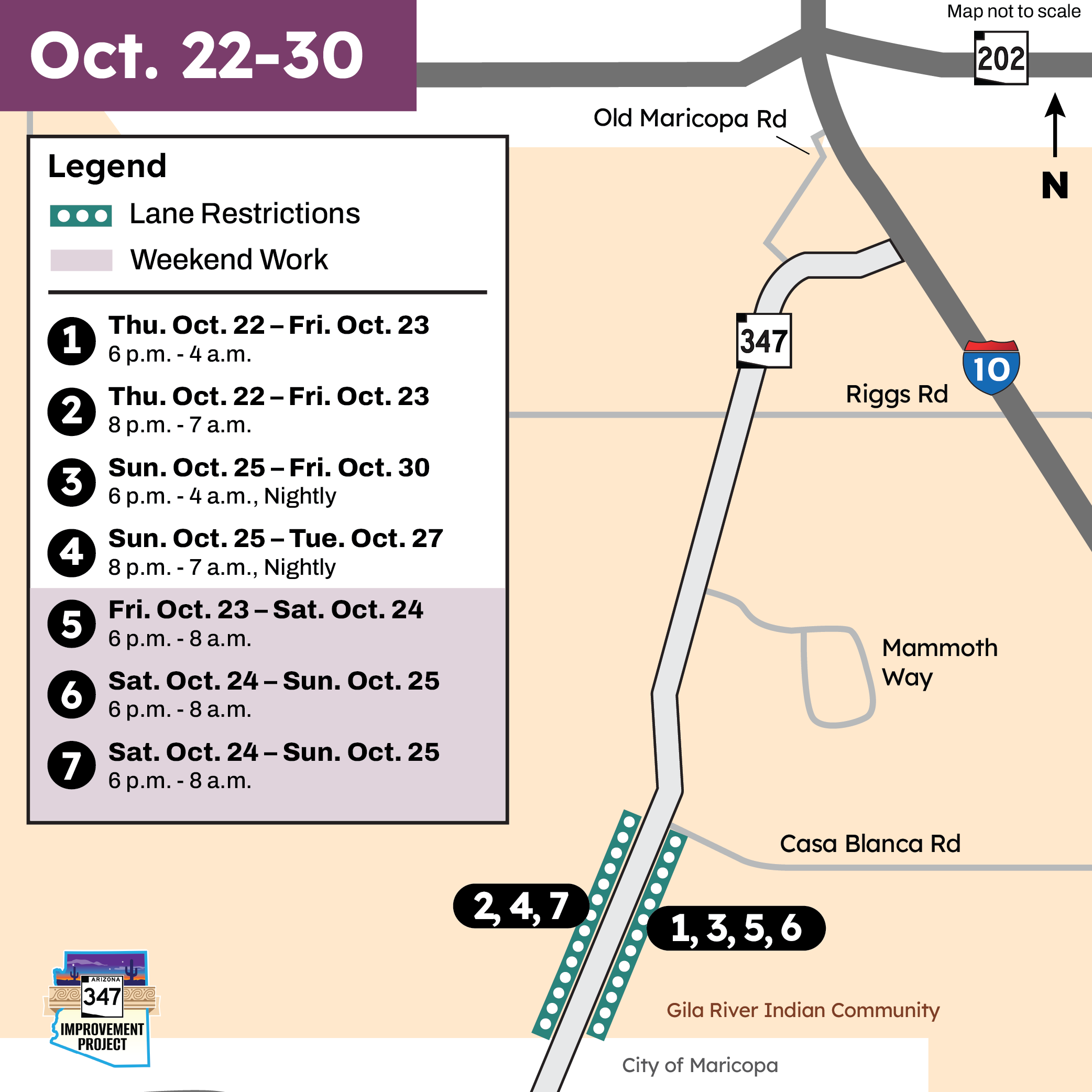SR 347 Detours Map Oct. 22
