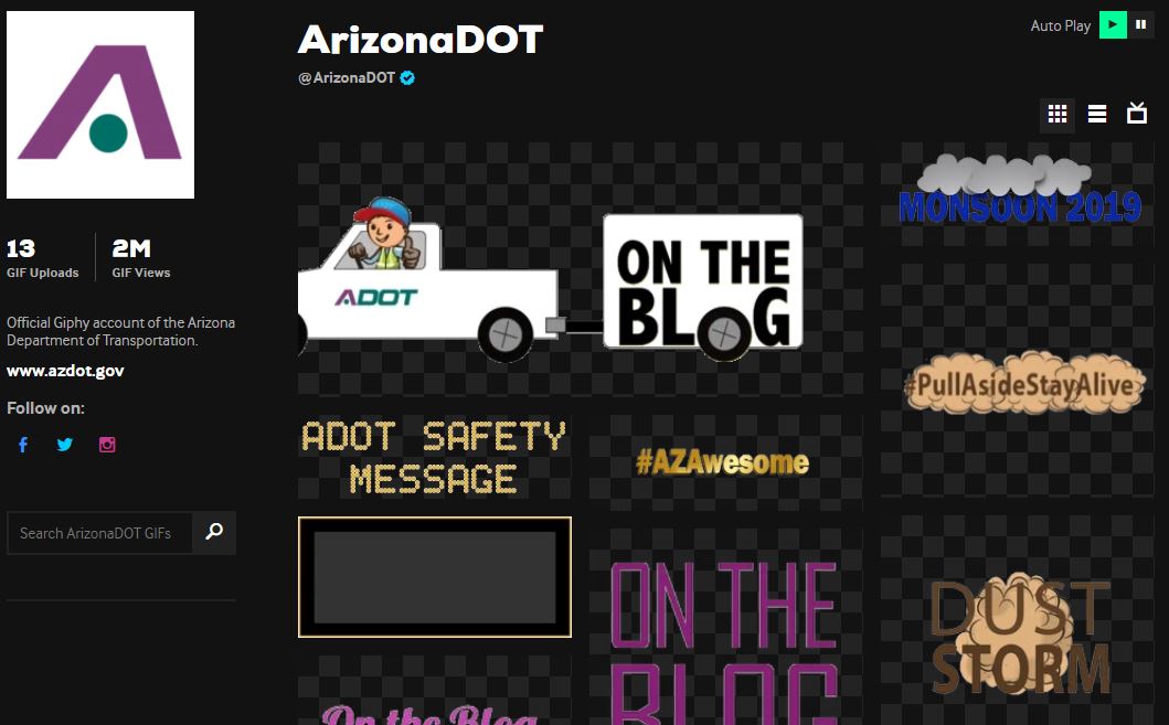 ADOT's Giphy site
