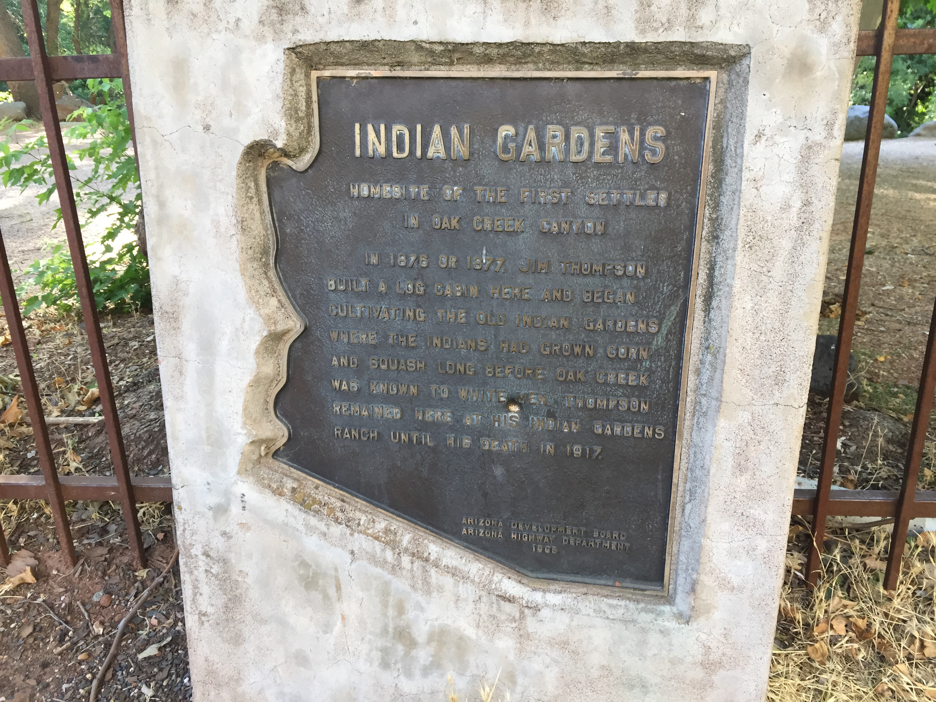 Historical Marker at Indian Gardens