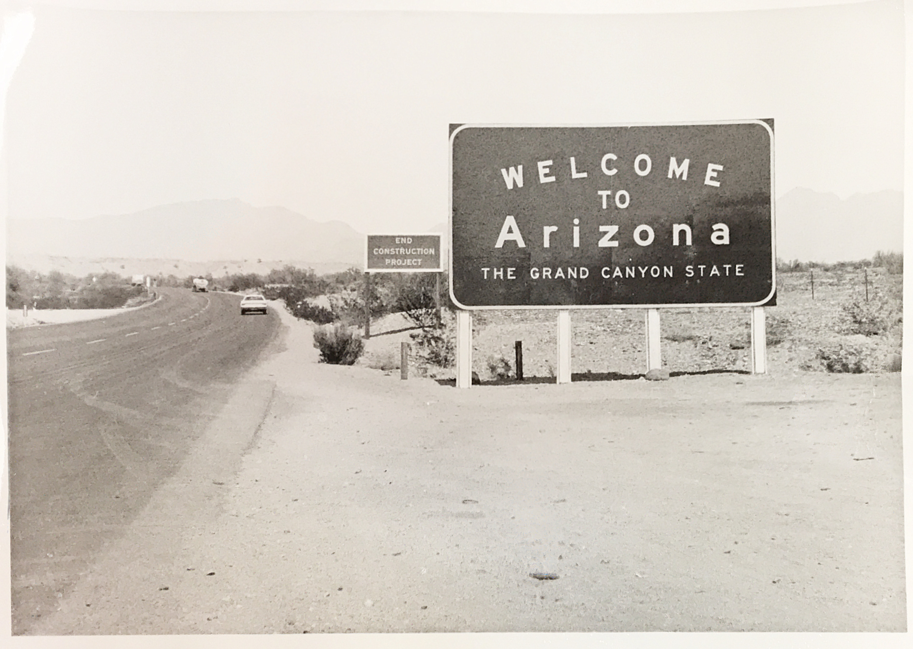 Welcome to Arizona sign SR 95 Parker 1971