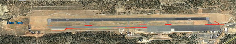 aerial view of grand canyon airport runway