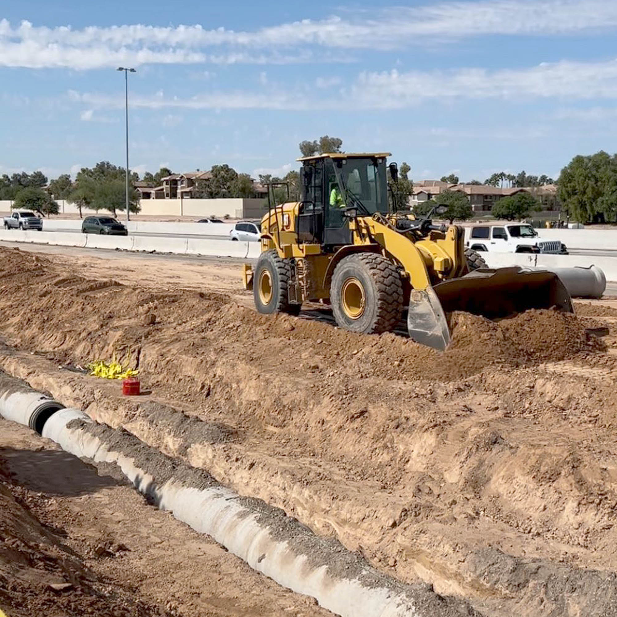 Freeway widening work well underway along Loop 202 in Chandler (ADOT Nov. 2025)