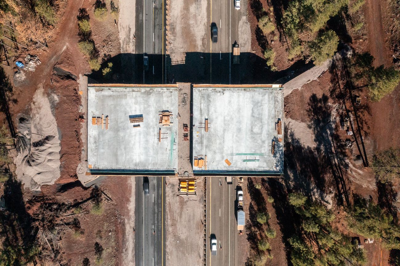 I-17 Wildlife Overpass under construction (view from above) ADOT file photo
