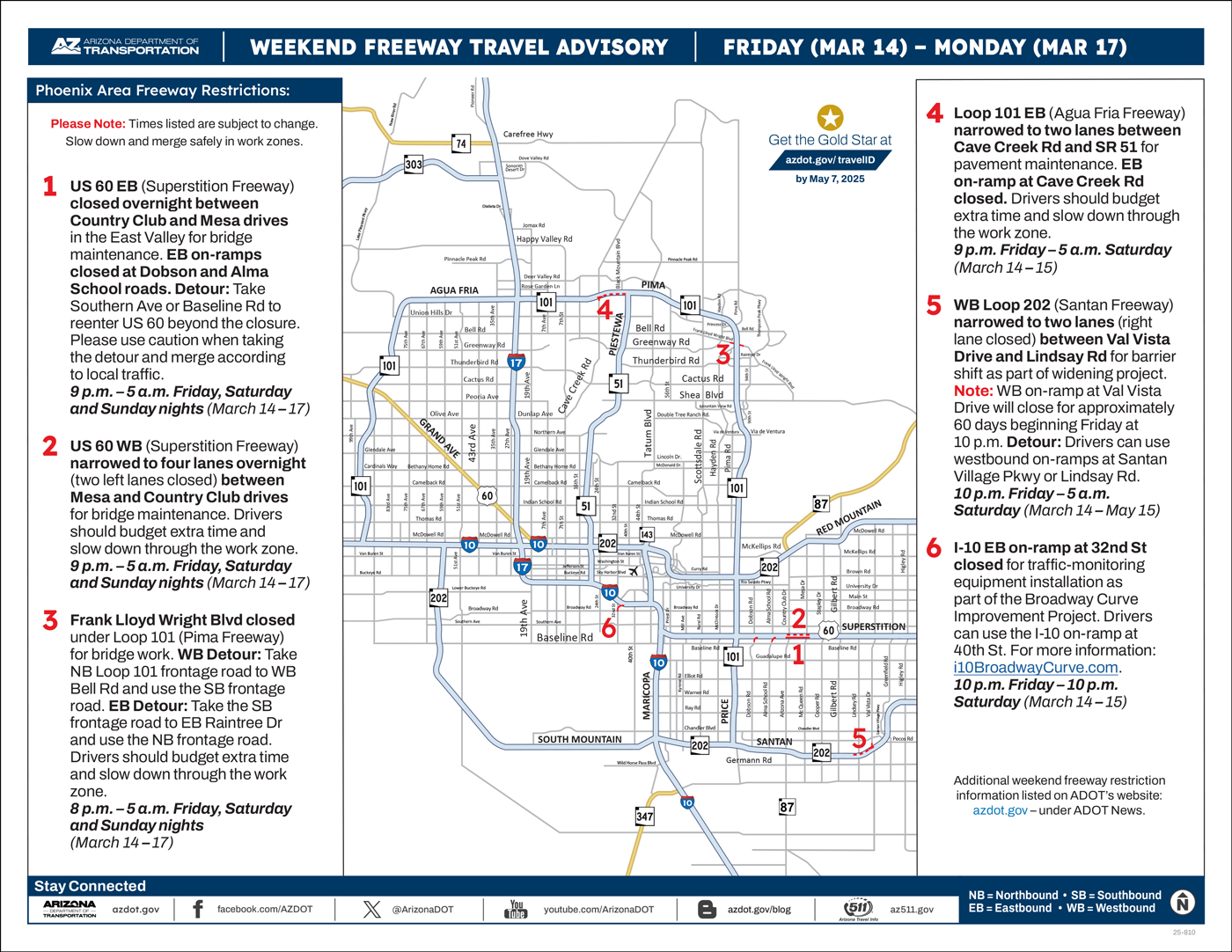 Weekend advisory map