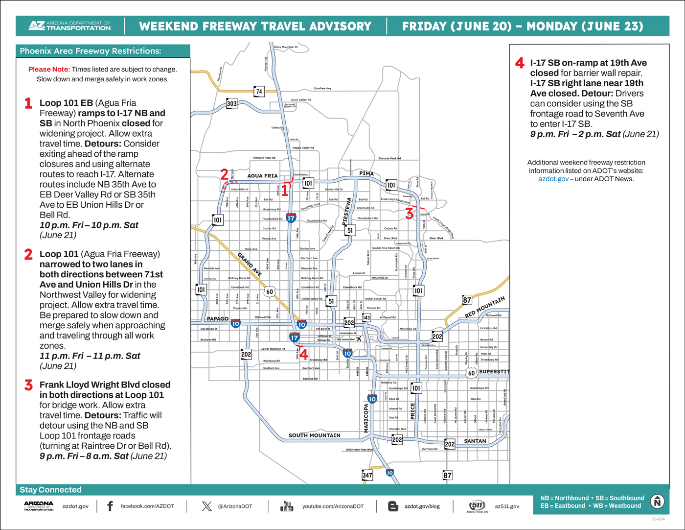 Weekend advisory map