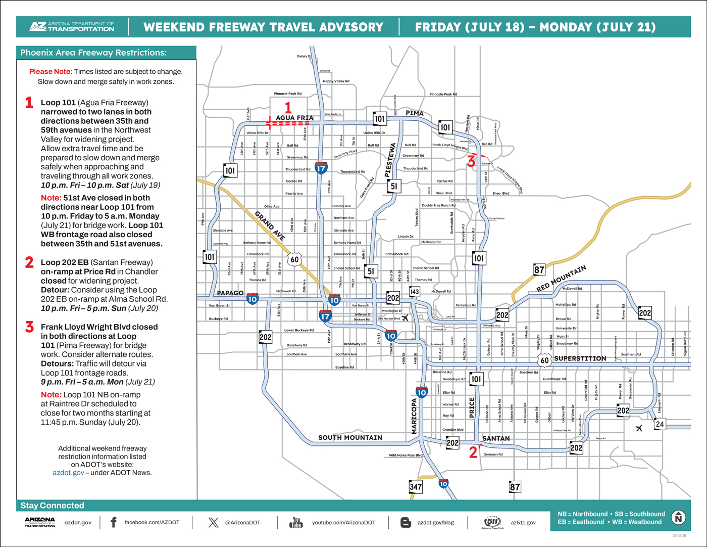 Weekend advisory map