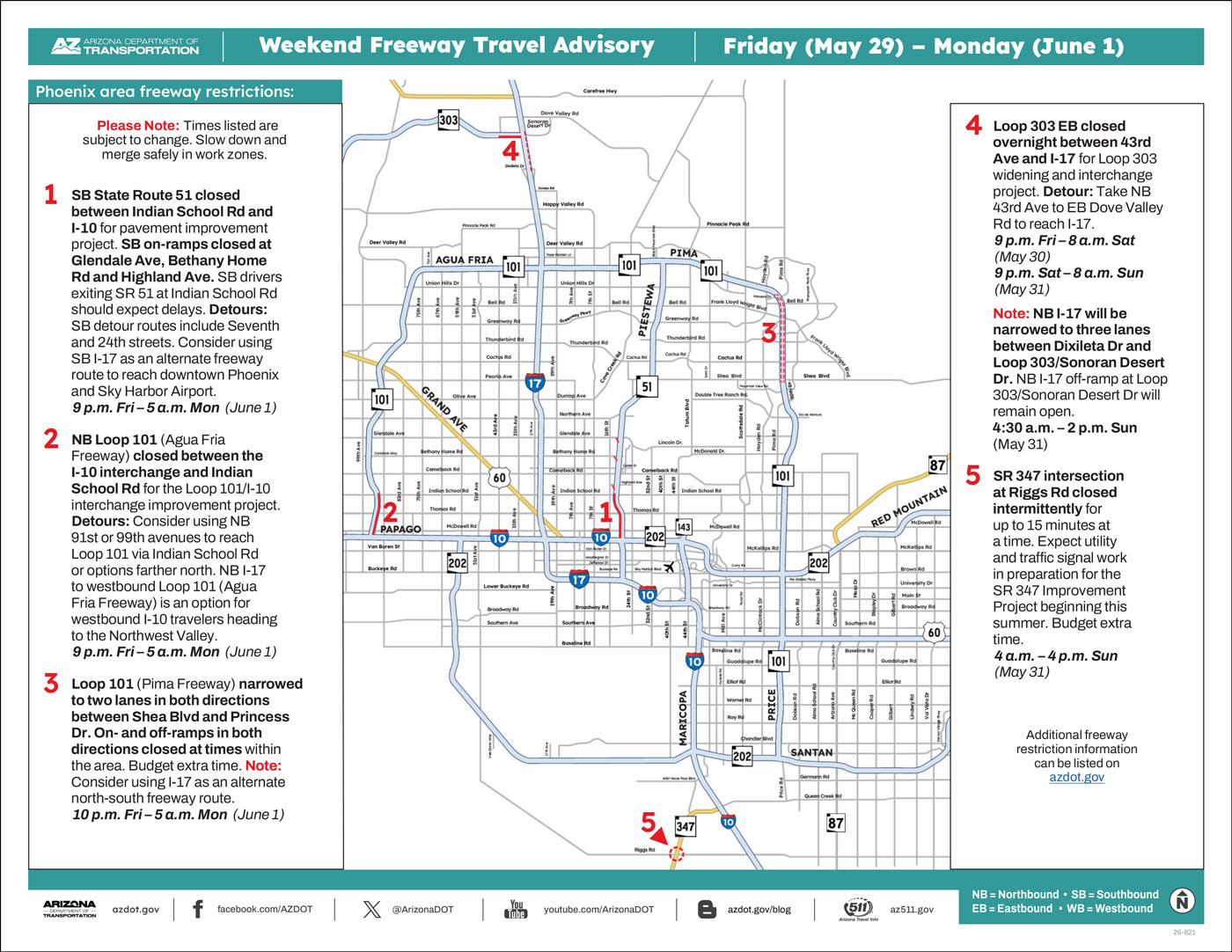 Weekend advisory map