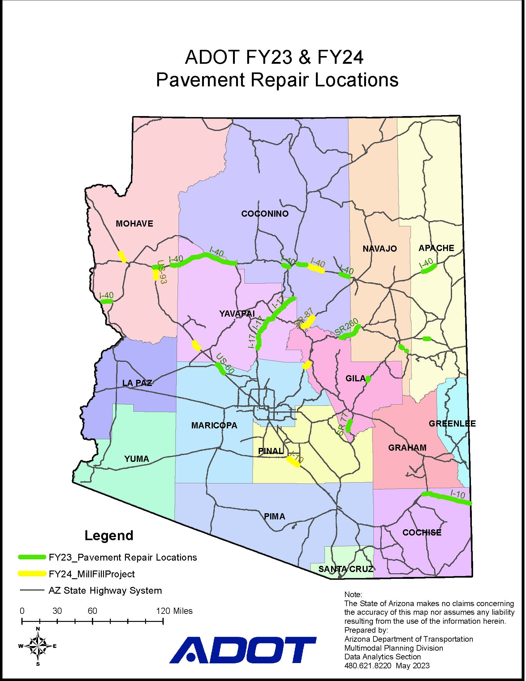 ADOT FY23-24 Pavement Repair Locations Update