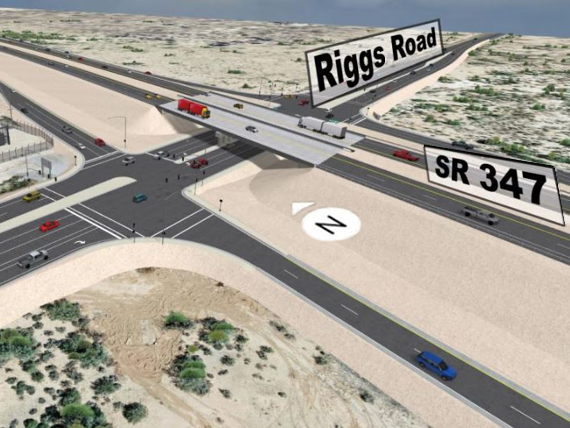 SR 347 future interchange with Riggs Road (ADOT rendering Feb. '25)