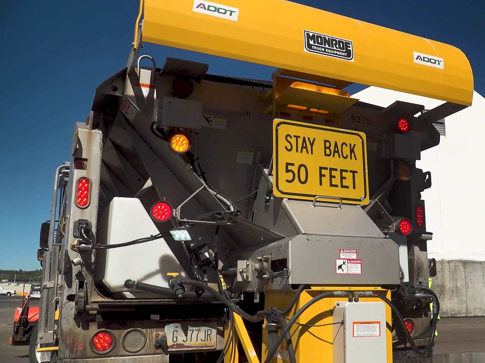 Snowplow is readied for winter - deicing equipment (ADOT file photo Oct '23)
