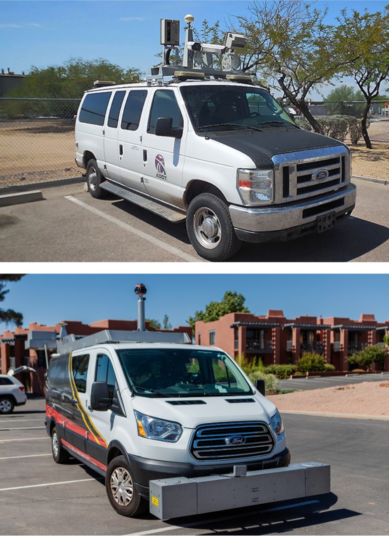 Old and new photolog vans.