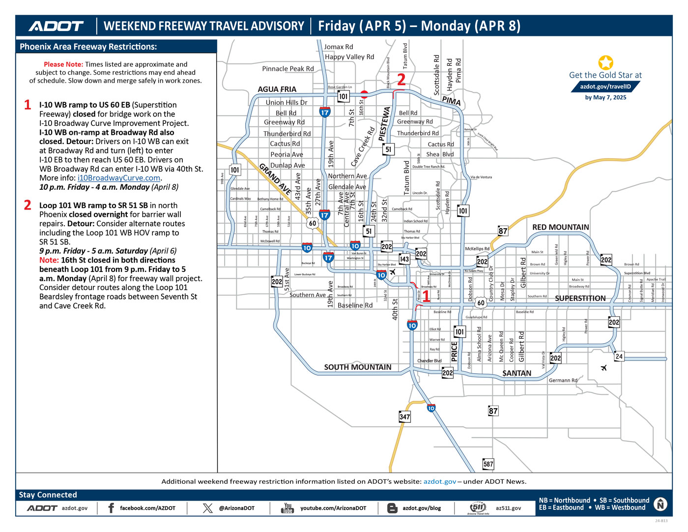ADOT's Weekend Freeway Travel Advisory (April 5-8) - Phoenix Area - EIN ...