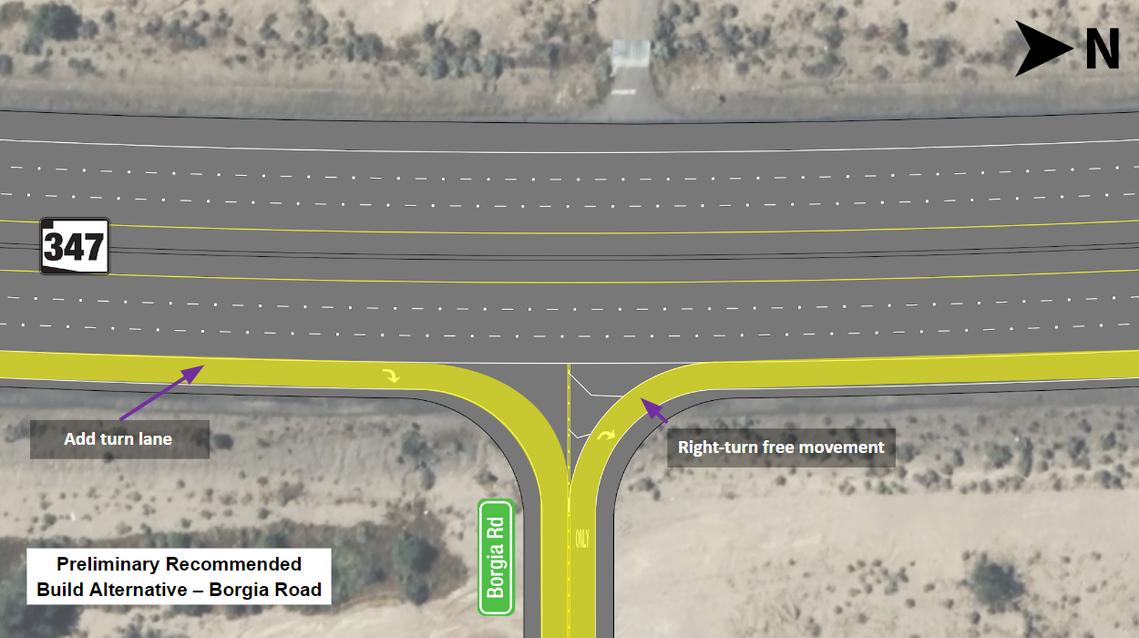 proposed improvements to the Borgia Road and SR 347 intersection