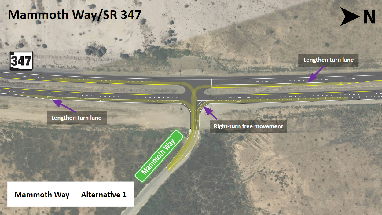 proposed intersection improvements for Mammoth Way at SR 347
