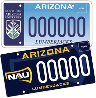 NAU license plates - Northern Arizona University