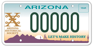 Arizona Historical Society License Plate Arizona Historical Society License Plate