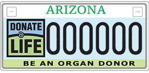 Donate Life license plate
