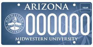 Midwestern University License Plate