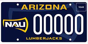 Northern Arizona University Specialty License plate