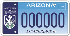 Northern Arizona University License Plate Northern Arizona University License Plate