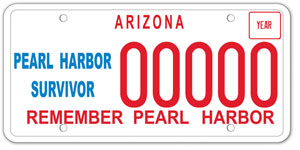 Pearl Harbor Survivor License Plate