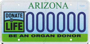Transplantation Awareness (Organ Donor) License Plate Transplantation Awareness (Organ Donor) License Plate
