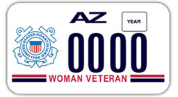 Women Veterans Coast Guard Small License plate image